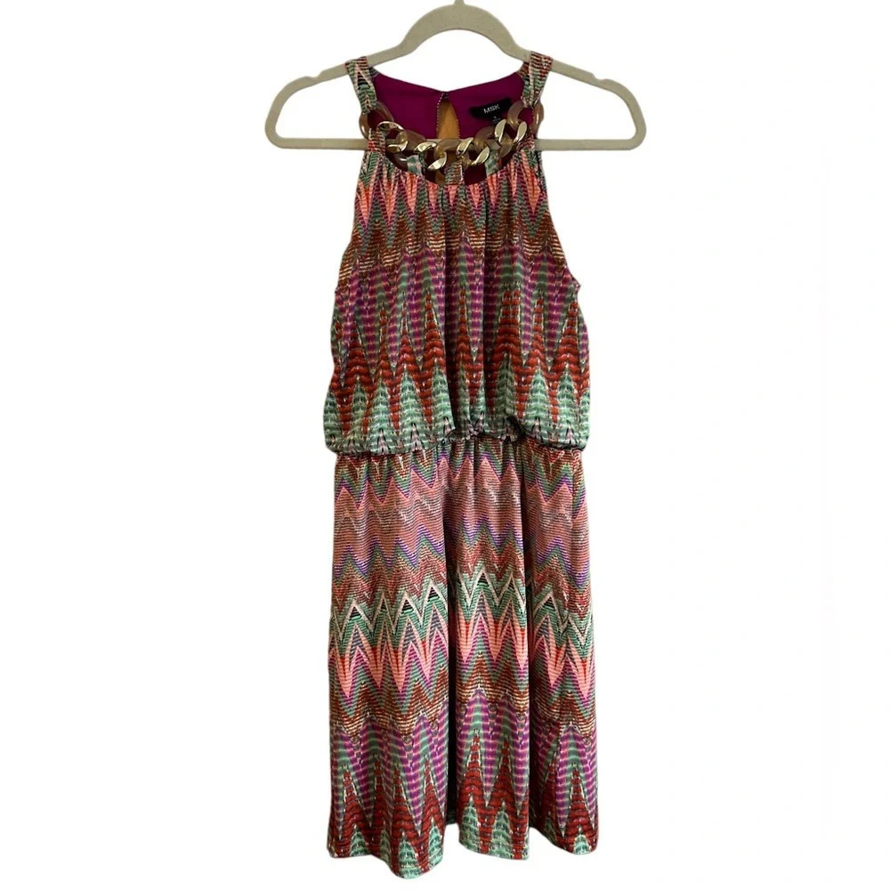 MSK COLORFUL CHAIN LINK DRESS